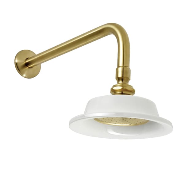 Sunflower Shower Head with 12Inch Shower Arm, Brushed Brass